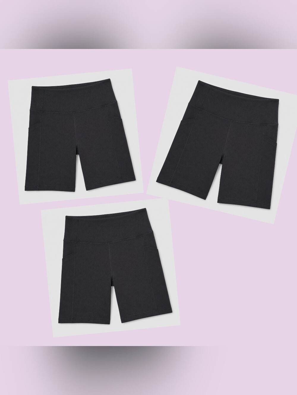3 Pairs Of Zella Black High-Waist Bike Shorts Athletic Yoga Cropped   Size Large